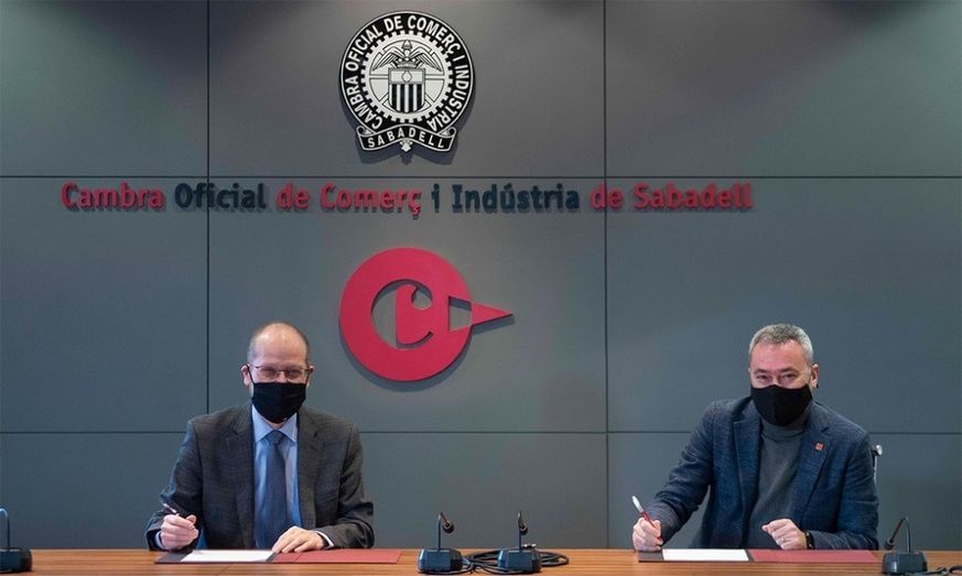 Ramon Alberich, presidente de la Cambra de Comerç de Sabadell (Izquierda) y Juan Antonio Fernández, CEO de Ekon.