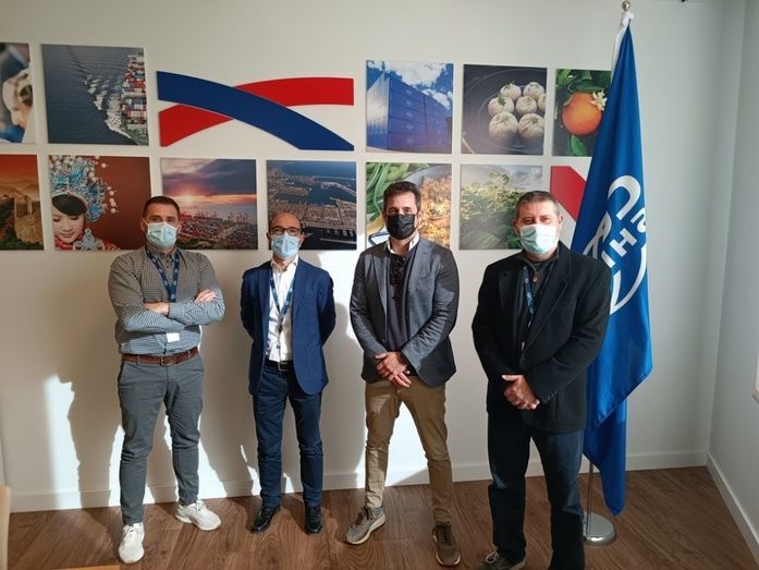 Pedro Perez (BPS, IT, Quality and Innovation Department), Carlos Aguilar (Supply Chain Developing DPT Deputy Manager), Hugo Mira (CEO Wimtruck), y Jose Boix (BPS, IT, Quality and Innovation Manager)