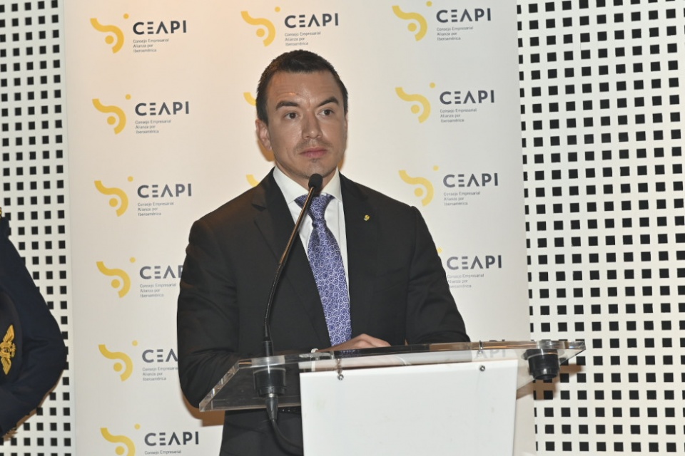 El presidente de la República de Ecuador, Daniel Noboa.