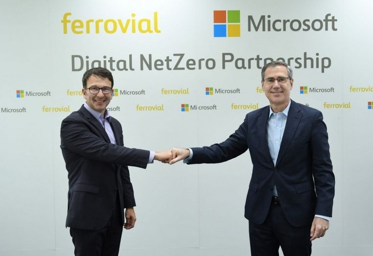 Ignacio Madridejos, CEO de Ferrovial, y Judson Althoff, vicepresidente ejecutivo y Chief Commercial Officer de Microsoft Corporation.