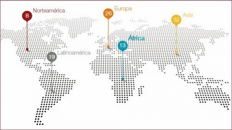 102 oficinas económicas y comerciales en el exterior y 31 direcciones territoriales y provinciales en España permiten realizar este plan.