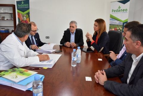 El director del Instituto de Fomento, Joaquín Gómez, visitó la empresa Pedáneo.