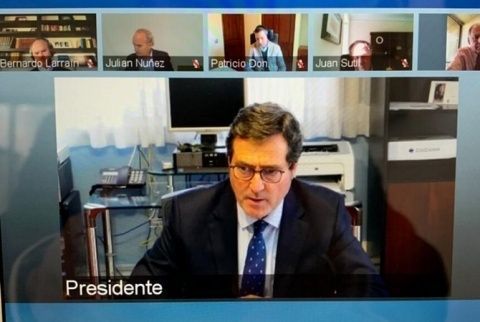 Presidentes en la reunión telemática.