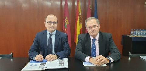 El director del Instituto de Fomento, Joaquín Gómez, y el director del Centro Europeo de Empresas e Innovación Cartagena, Ángel Martínez-Conde, en la presentación del proyecto europeo  ‘Interreg Europe Found
