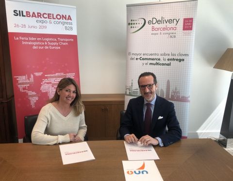 La directora del SIL, Blanca Sorigué, y el presidente de UNO, Francisco Aranda.