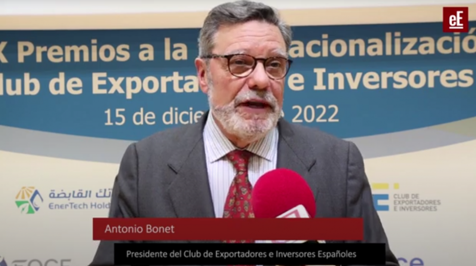 Antonio Bonet, presidente del Club de Exportadores e Inversores Españoles.