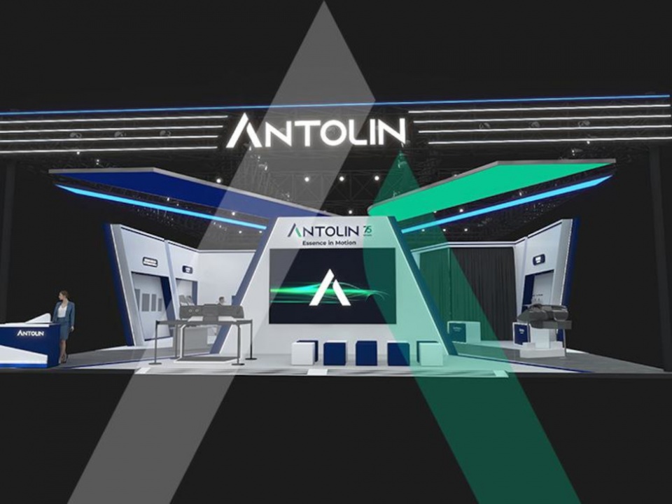 Imagen del booth en el que Antolin recibirá a sus grupos de interés y presentará sus productos en el Autoshow de Shanghai.