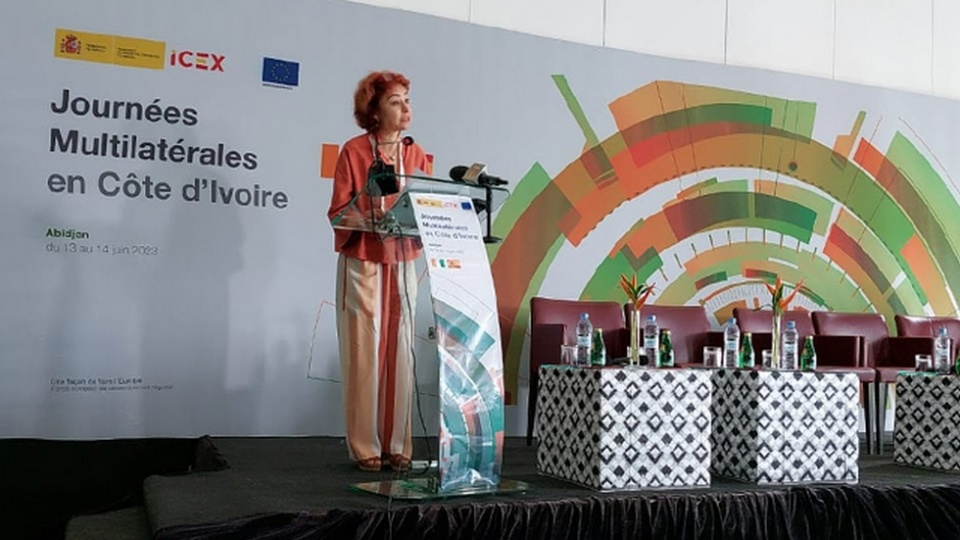 La consejera delegada de ICEX, María Peña, inaugura las Jornadas de Partenariado Multilateral en Costa de Marfil.