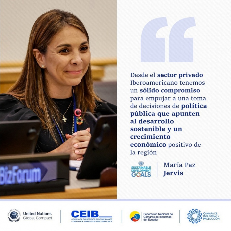 La presidenta pro tempore de CEIB, María Paz Jervis, intervino en el Sustainable Development Word (SDG) Global Business Forum.