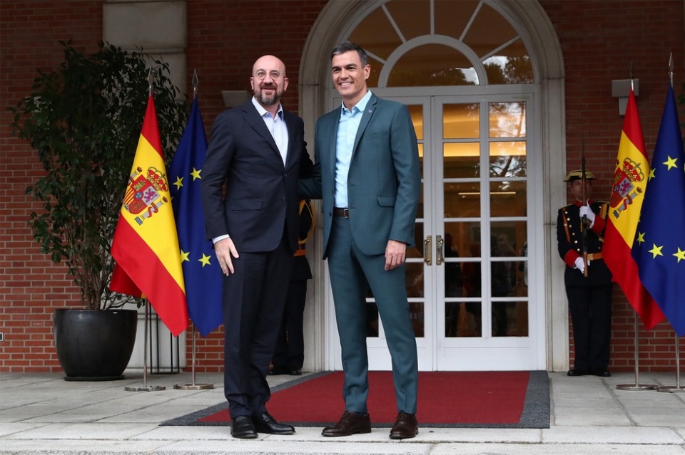 Pedro Sánchez recibe en La Moncloa al presidente del Consejo Europeo Pool Moncloa/Fernando Calvo. La Moncloa