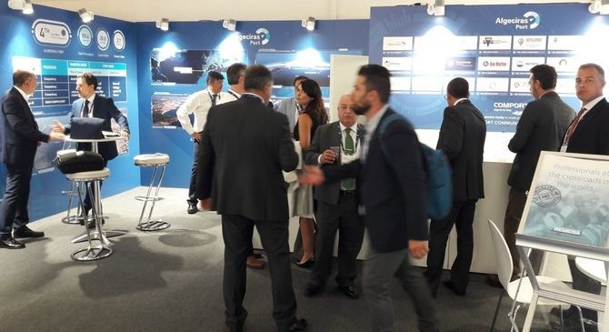 Stand del Puerto de Algeciras en la Feria SMM Hamburg.