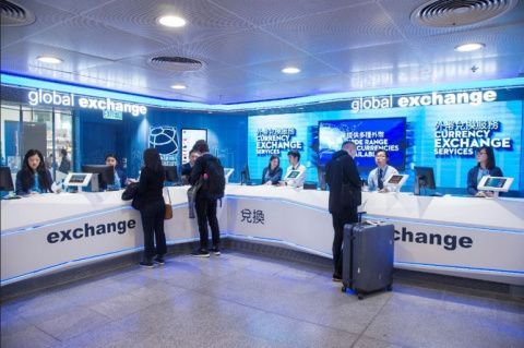 Oficina aeroportuaria de Global Exchange.