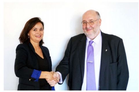 María José Navarro, directora general de Easyfairs Iberia y Ramón Vázquez Negro, presidente de A.C.T.E.