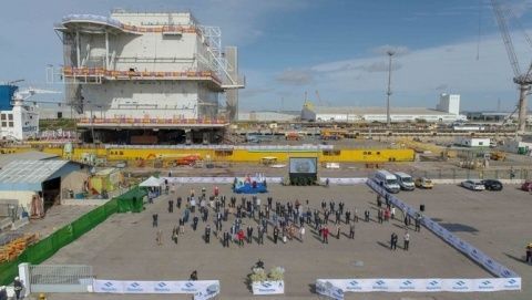 El acto oficial de entrega al cliente del módulo HVDC del proyecto Johan Sverdrup Fase 2.