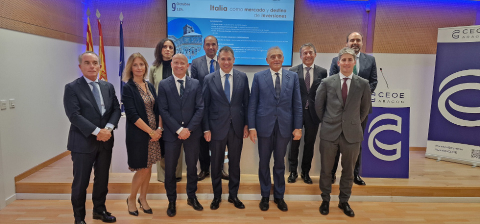Jornada organizada por CEOE Aragón, la Embajada de Italia en España y el Gobierno de Aragón.