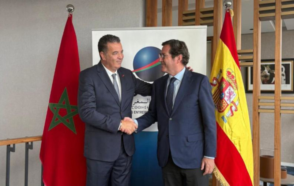 Los presidentes de CEOE y la CGEM, Antonio Garamendi y Chakib Alj.