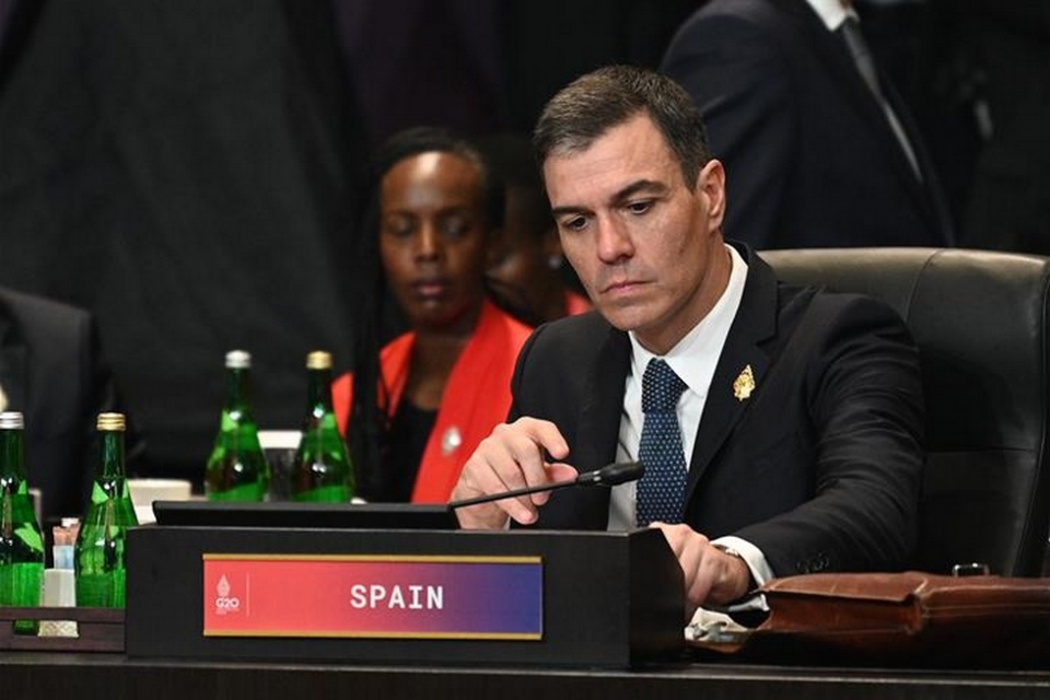 El presidente del Gobierno, Pedro Sánchez, participa en la sesión inaugural de la Cumbre del G20 Pool Moncloa/Borja Puig de la Bellacasa y Pool G20